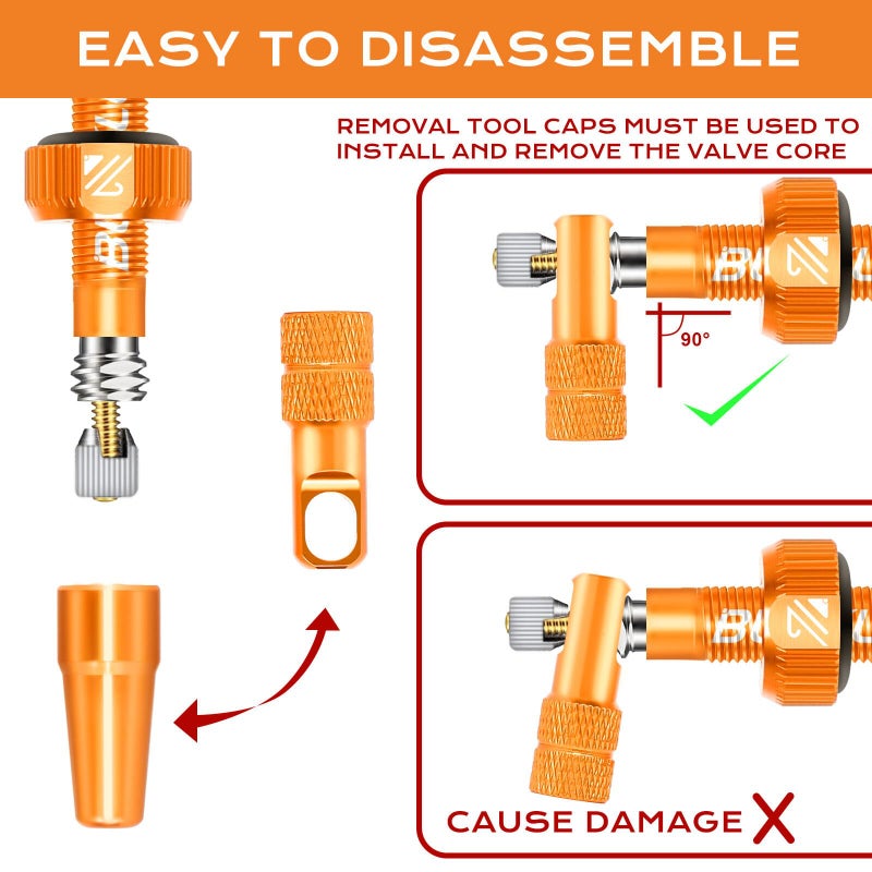 BUCKLOS Tubeless Presta Valve Stem 40/44/55/60/65/80/100 mm, Valve Stem Kit with Valve Core Removal Tool for Road Bike/Mountain Bike/MTB, Fit Most Bicycle Rims, Super Light Durable Aluminum Stem - Image 3
