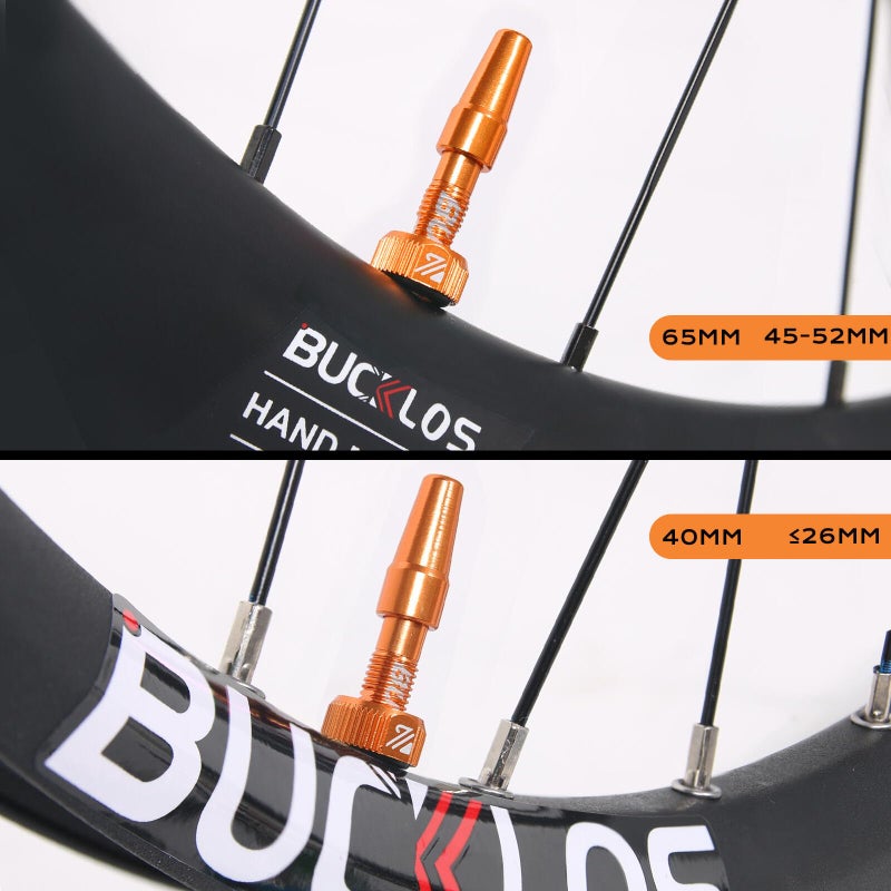 BUCKLOS Tubeless Presta Valve Stem 40/44/55/60/65/80/100 mm, Valve Stem Kit with Valve Core Removal Tool for Road Bike/Mountain Bike/MTB, Fit Most Bicycle Rims, Super Light Durable Aluminum Stem - Image 4