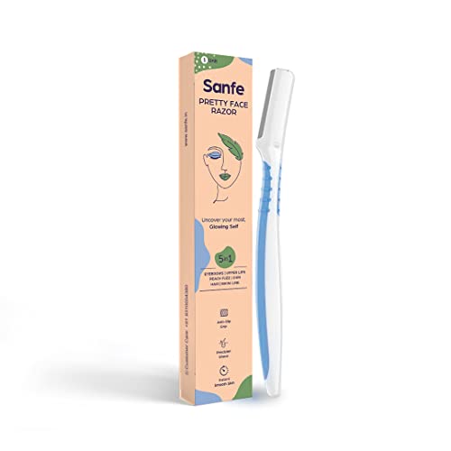 Sanfe Pretty Face Razor for pain-free facial hair removal - Pack of 1 | Upper lips, Chin, Peach Fuzz - Stainless steel Blade, Firm Grip - Image 1