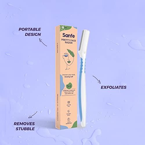 Sanfe Pretty Face Razor for pain-free facial hair removal - Pack of 1 | Upper lips, Chin, Peach Fuzz - Stainless steel Blade, Firm Grip - Image 4
