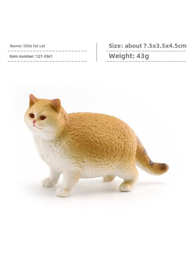 Children's Mini Simulation Pet Cat Model Orange Cat Fat Cat British Short-haired Cat Pastoral Cat Decorative Ornaments-Color:Pl127-3361 Little Fat Cat 43g  - Image 1
