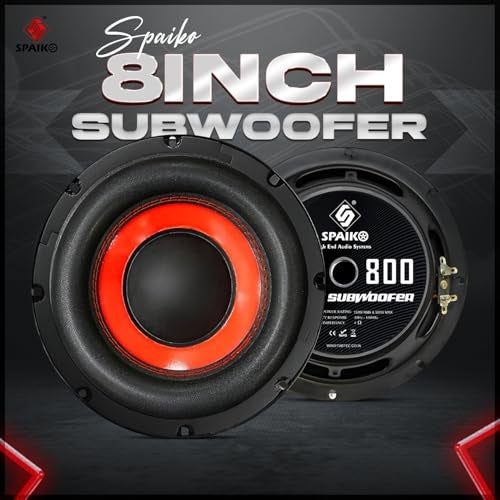 Spaiko 8 Inch Subwoofer Speaker | 150W RMS / 500W Peak Power | Deep Bass Subwoofer for Car & Home Audio System - Image 2