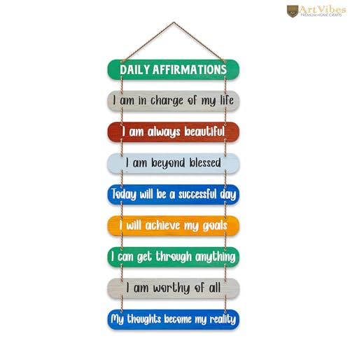 Artvibes Daily Affirmations Printed Wooden Wall Hanging For Living Room | Office | Quotes Decor Item | Wall Poster | Office Decor | Wall Art Print | Inspirational quotes | Gift Items (WH_9315N) - Image 4