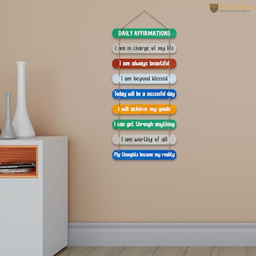 Artvibes Daily Affirmations Printed Wooden Wall Hanging For Living Room | Office | Quotes Decor Item | Wall Poster | Office Decor | Wall Art Print | Inspirational quotes | Gift Items (WH_9315N) - Image 3