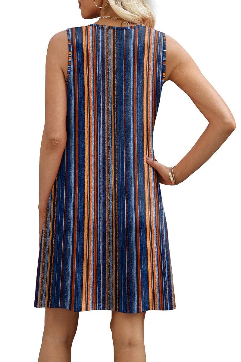Sipaya Western Dresses for Women Summer Dresses 2026 Vestidos Casuales para Mujer Spring Sundresses Beach Vacation Clothes Cowgirl Outfits Blue Striped S - Image 5