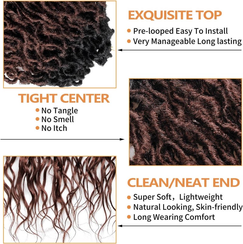 SuyiIRL Faux Locs Crochet Hair For Women Soft Locs 18 Inch Goddess Crochet Hair Curly Ends Dreadlocks Boho Style Synthetic Braiding Hair Extensions - Image 3