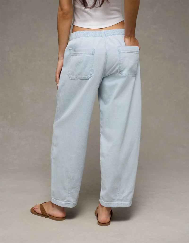 American Eagle AE Dreamy Drape Stretch Low-Rise Pull-On Baggy Jean