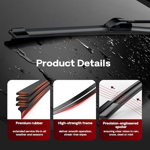 BERG REGEN 24"+20" Windshield Wiper Blades Replacement for Land Rover Range Rover 2017-2022 Range Rover Sport 2017-2022 – Genuine OEM Quality (Set of 2) - Image 3