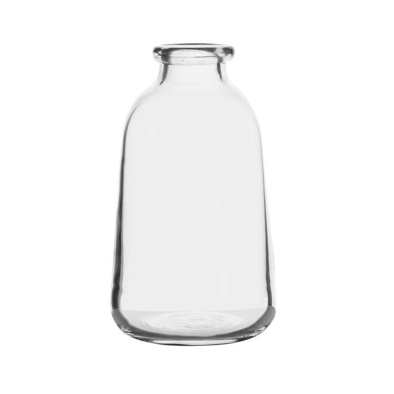 Elements Glass Milk Bottle Vase  for Use with Dried or Faux Flowers and Greenery  6.7x6.7x9.4 Inch  Clear - Image 1