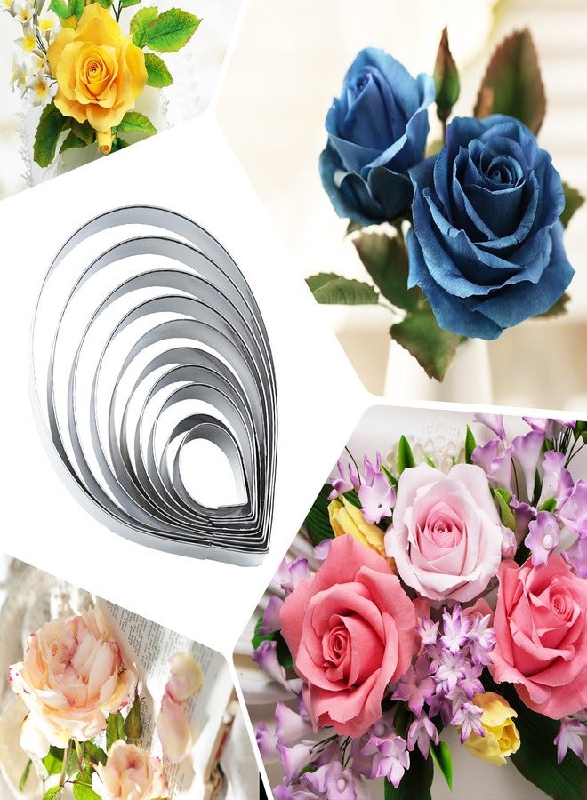SK 10 pcs Austin Rose Cutter Set Fondant Decor Kit Cake Decorating Gumpaste Flowers - Image 4