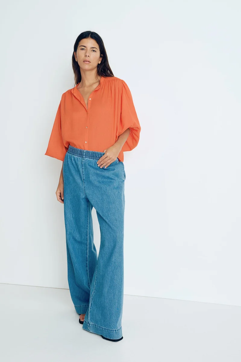 اتش اند ام بنطلون سهل الارتداء من الدنيم