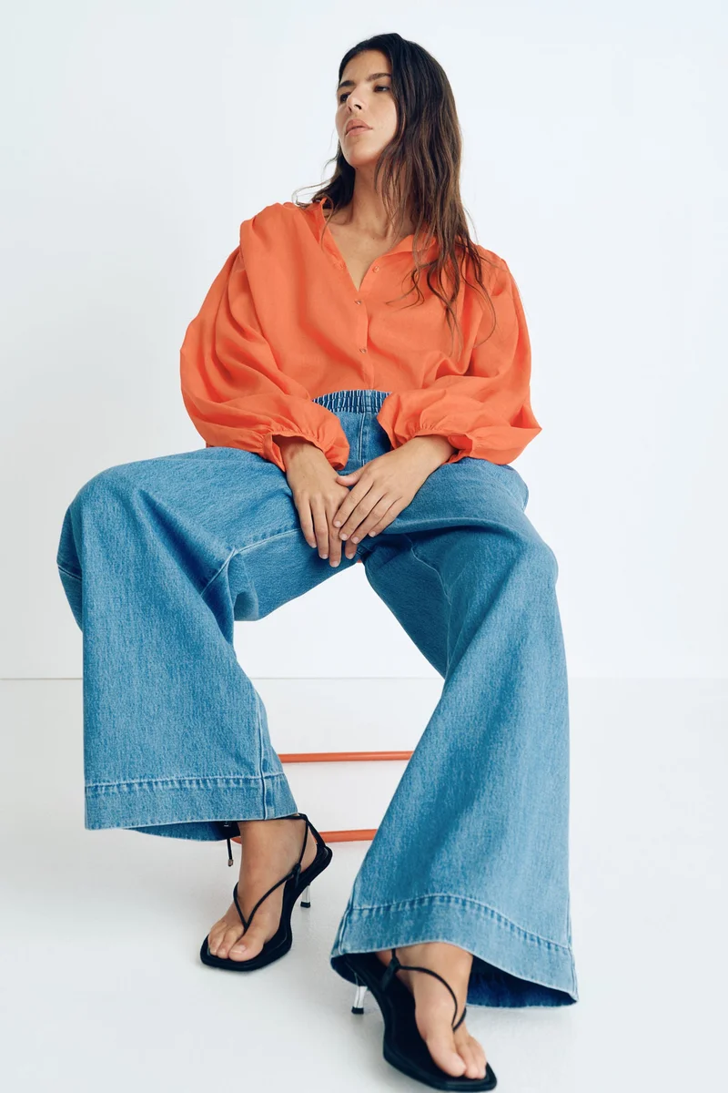 اتش اند ام بنطلون سهل الارتداء من الدنيم