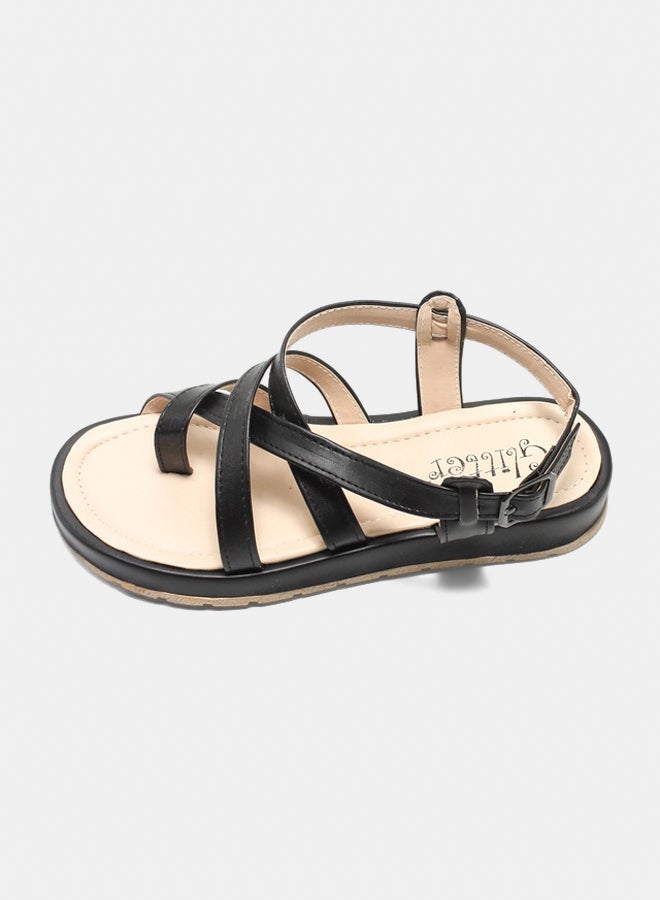 Glitter Women Flat Sandals - Black  - Image 2