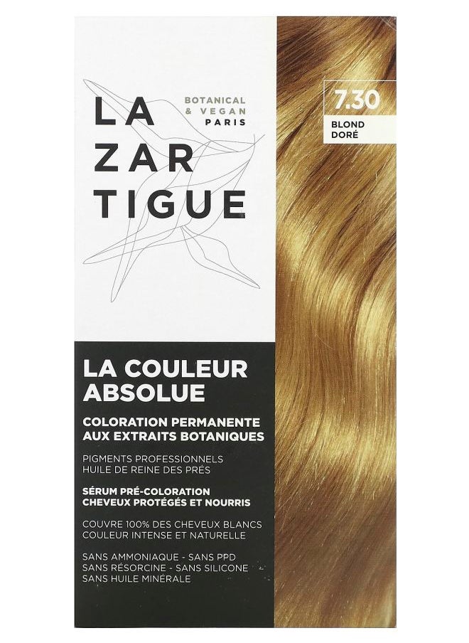 Lazartigue Permanent Haircolor with Botanical Extracts 7.30 Golden Blond 1 Application 