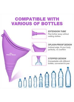 Easy@Home Portable Female Urination Device for Women: Easy@Home Silicone Female Urinal Pee Funnel Standing Up to Pee Urine Peeing Cup Reusable for Travel | Camping | Boating | Outdoor | Hiking Purple EUD408  - Image 4
