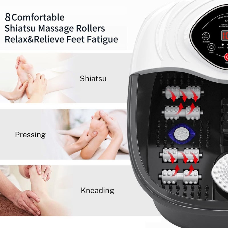 closewave Foot Spa Bath Massager with Heat, UV & Ozone Bubbles,Shiatsu Rollers Epsom Salt Temperature Control, Relieves Stress and Feet Pain - Home Pedicure Soaking Tub Gift for Women/Men, Mom/Dad - Image 5