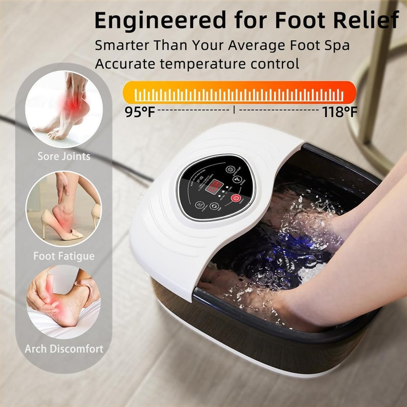 closewave Foot Spa Bath Massager with Heat, UV & Ozone Bubbles,Shiatsu Rollers Epsom Salt Temperature Control, Relieves Stress and Feet Pain - Home Pedicure Soaking Tub Gift for Women/Men, Mom/Dad - Image 3
