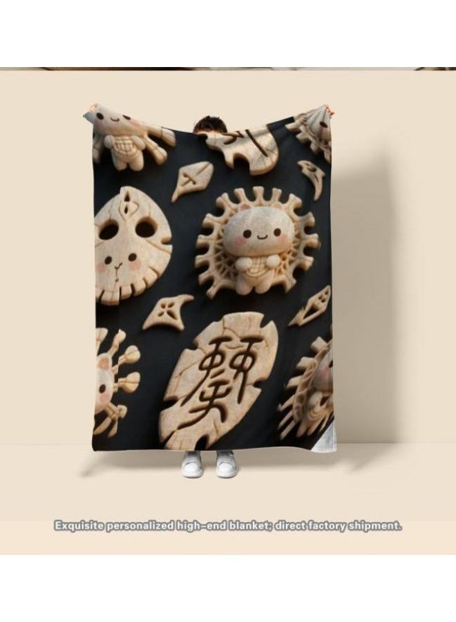 عام بطانية رقيقة من الفانيلا الكرتونية للأطفال والرضع (دافئة ومريحة، ومناسبة للنوم والألعاب) 70 سم * 100 سم - 1027 - Image 3