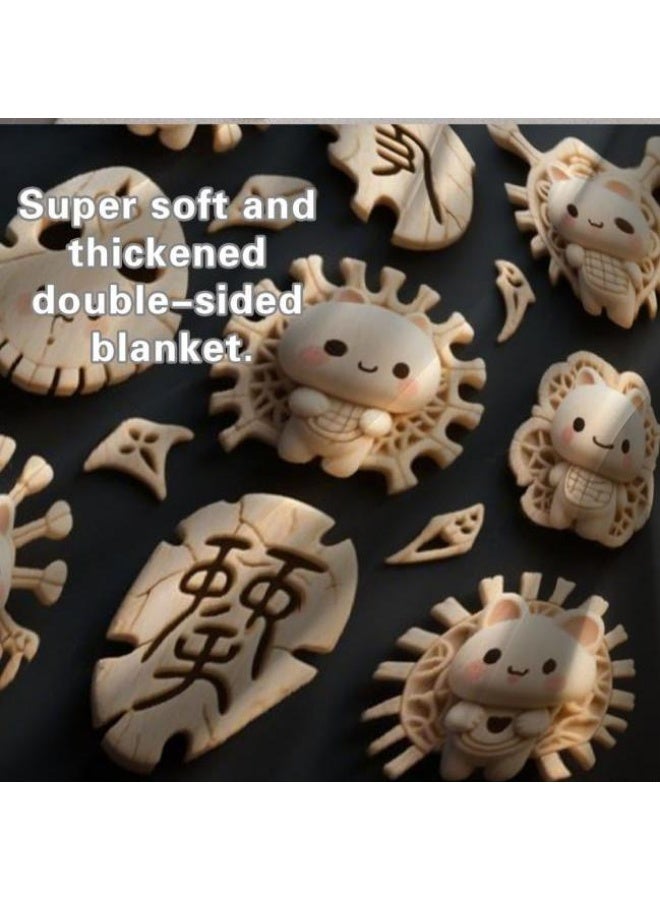 عام بطانية رقيقة من الفانيلا الكرتونية للأطفال والرضع (دافئة ومريحة، ومناسبة للنوم والألعاب) 70 سم * 100 سم - 1027 - Image 1