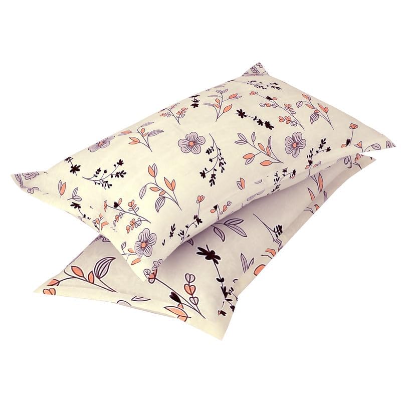 BSB HOME Premium 100% Cotton 200 TC Flat Double Bed Bedsheets for Summer Breathable | Wrinklefree (Size-220 x 230 Cm) with 2 Pillow Covers (Size-18 X 28 Inches, Off White) - Image 4