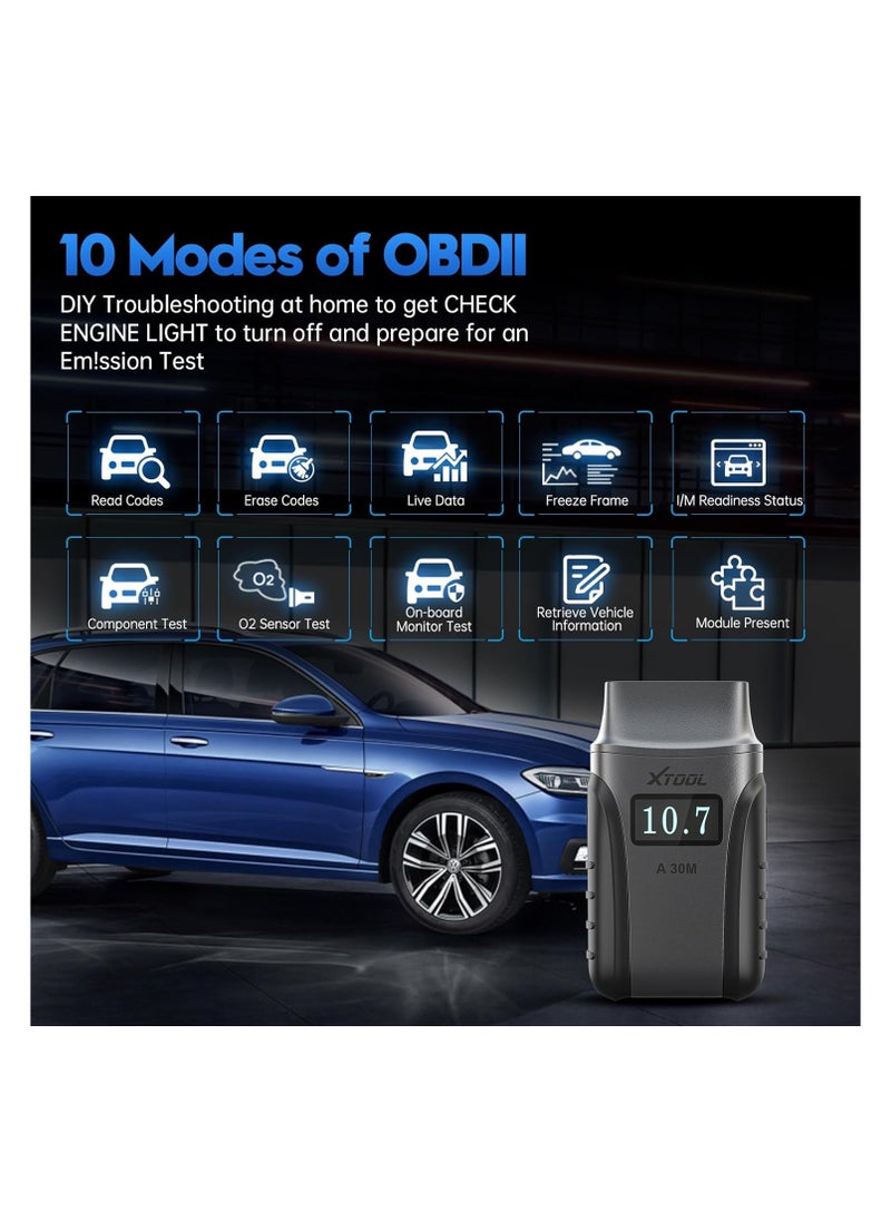 XTOOL - Xtool A30m Wireless OBD2 Car Scanner for Android and iPhone,  Anyscan A30M 2024 Latest Bidirectional Scan Tool with Life Time Free Updates, All System Diagnostics - Image 1