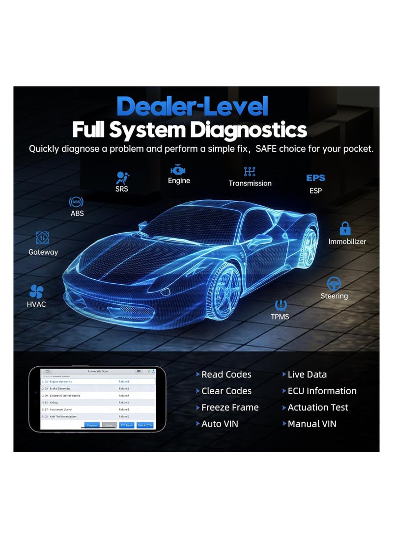 XTOOL - Xtool A30m Wireless OBD2 Car Scanner for Android and iPhone,  Anyscan A30M 2024 Latest Bidirectional Scan Tool with Life Time Free Updates, All System Diagnostics - Image 1