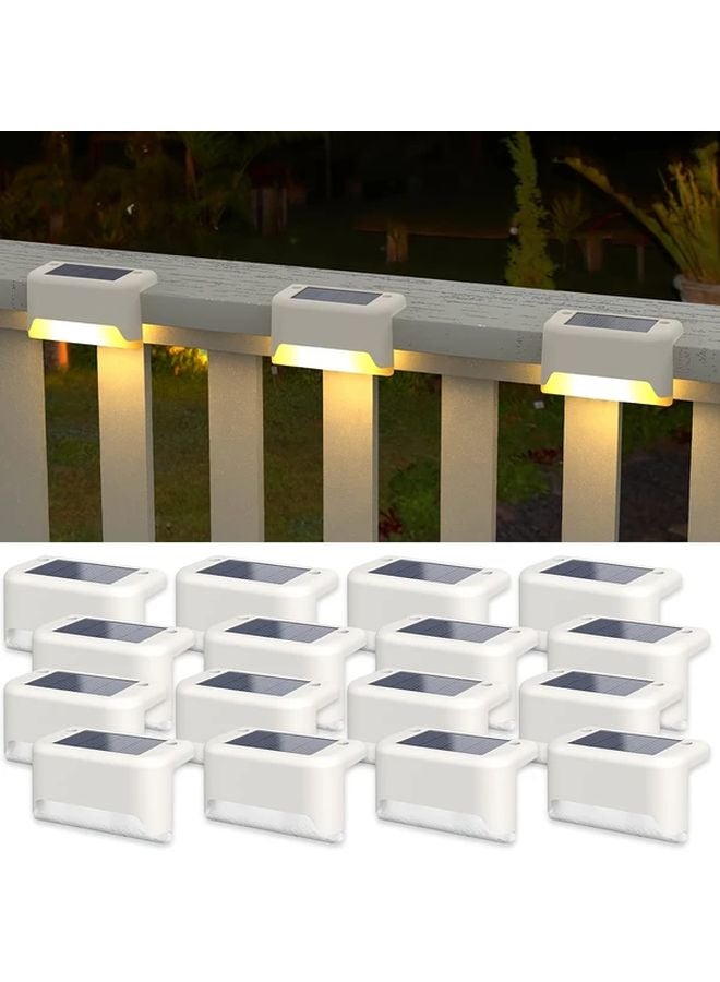 10pcs Brown Solar Outdoor Lights Wall Mounted LED Warm Yellow For Garden Path - Image 5