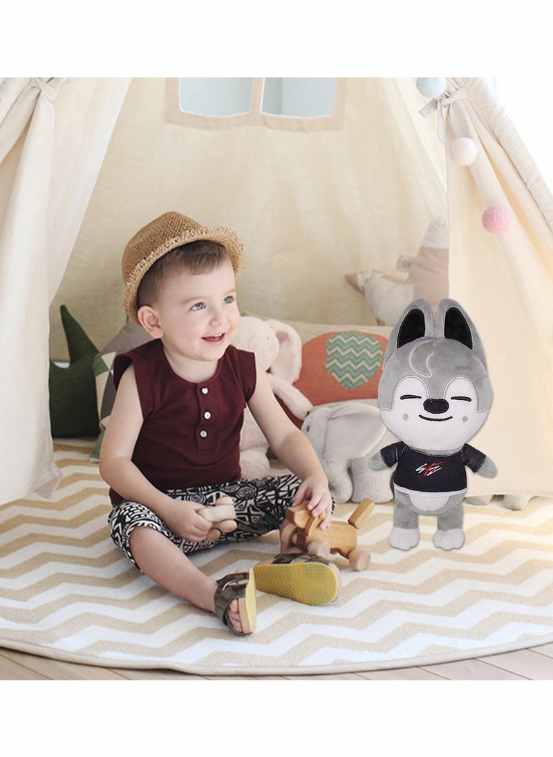 Excefore Plush Toy Stray Kids Stuffed Toy Gray Wolf Stuffed Animals Toy, Soft Plush Doll for Kids Adults Boy Girls Soft Stray Plush Birthday Gifts for Kids  - Image 5
