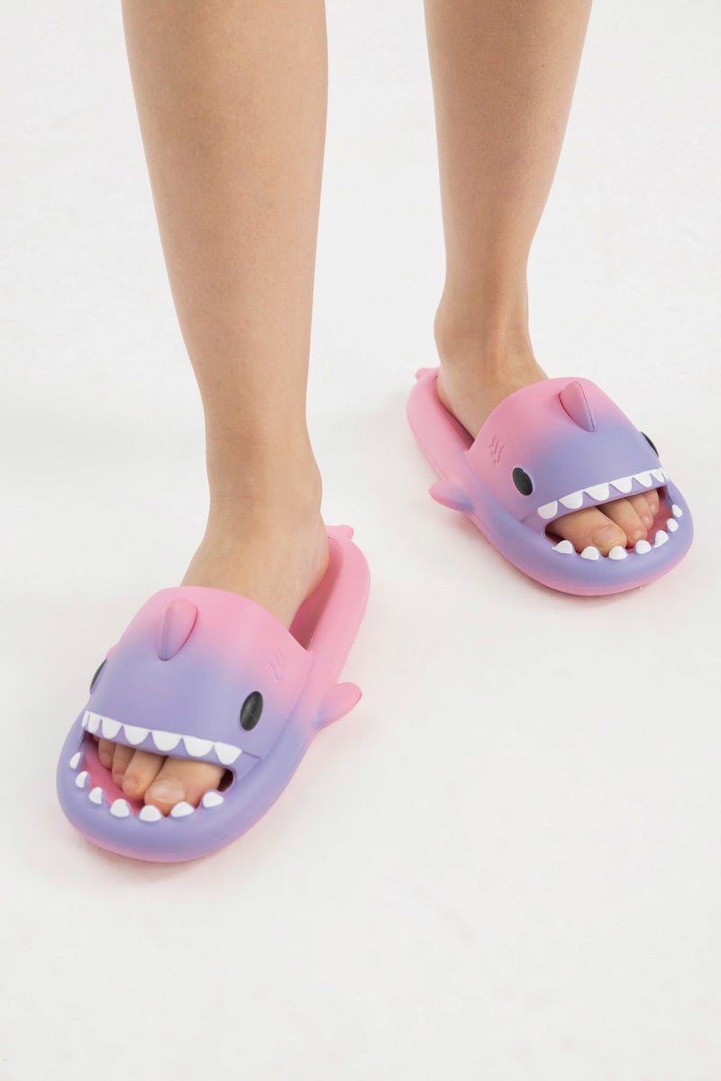 DeFacto Purple Girl Girl High Sole Shark Eva Slippers Casual - Image 2