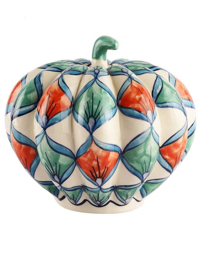 MIAH Decor Unisex White Green Pumpkin Candle Holder - Image 4