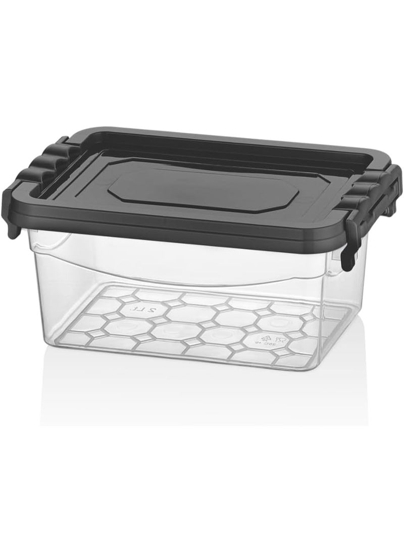 أوركيد صندوق تخزين متعدد الوظائف من أوركيد باجر، حاوية بلاستيكية كبيرة بغطاء محكم، صندوق تخزين صغير متعدد الأغراض للمكتب، منظم للحمام، منظم قابل للتكديس للمنزل (10 لترات)