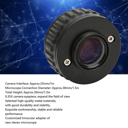 Liccx 0.35X Microscope Adapter，CTV Microscope Lens Camera Interface Adapters，Mount Lens Adapter Microscope Accessory，for Trinocular Stereo Microscope - Image 2