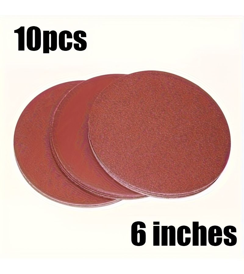 10 Pcs 100 Grit 6 Inch Grinding Disc For Rotary Tools Woodworking And Drills Medium Abrasive Smooth Surface Treatment Durable Grinding Material - Image 1
