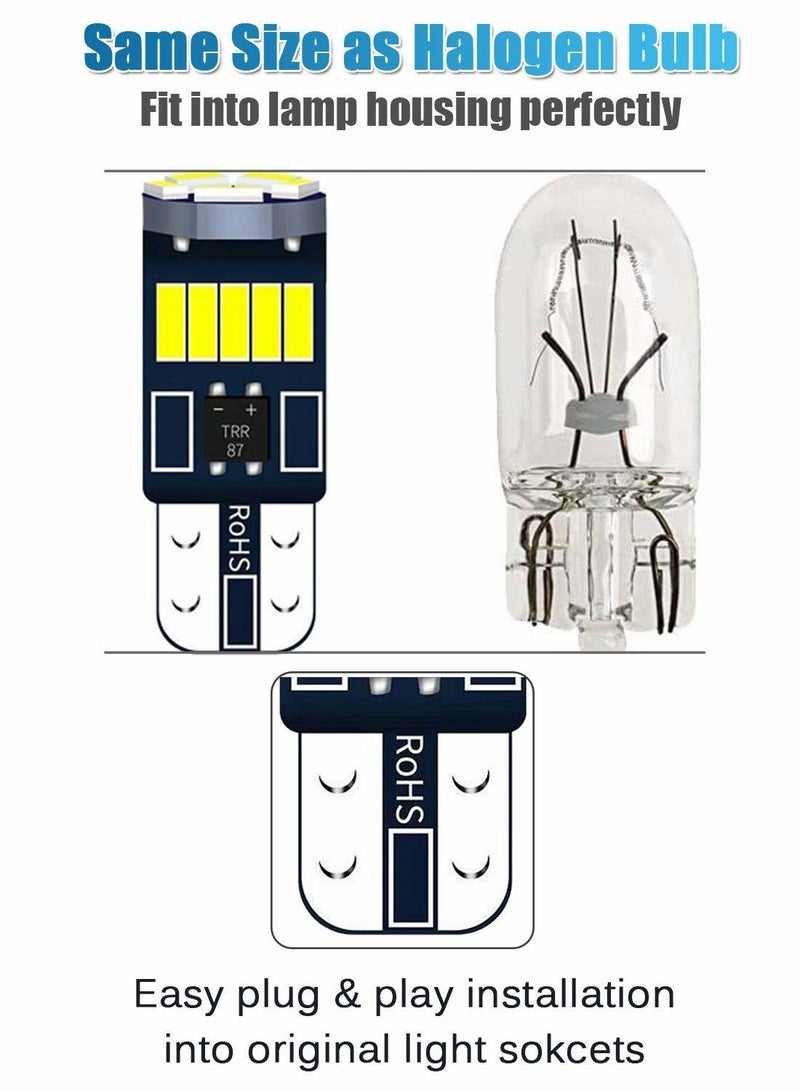 Y&D 20 pcs LED Bulb, 6000k White T10 Bulbs, W5W 168 Led Bulbs 15-SMD 4014 Chipsets Replacement Error Free for Car Dome - Image 3