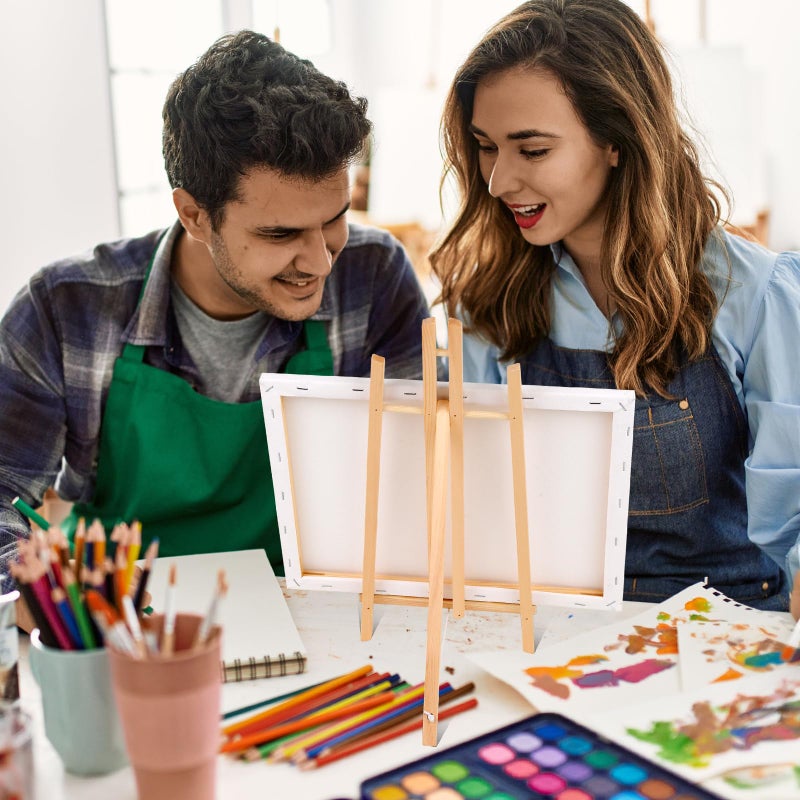 ESRICH 2Pack16in Tabletop Easel,Tabletop Easel for Painting Party, Wooden Tabletop Display Easels,Painting Easel for Displaying Canvases, Photos, Display Tripod Holder Stand for Students Kids - Image 5