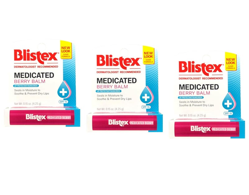 Blistex Medicated Berry Lip Balm 3 pack