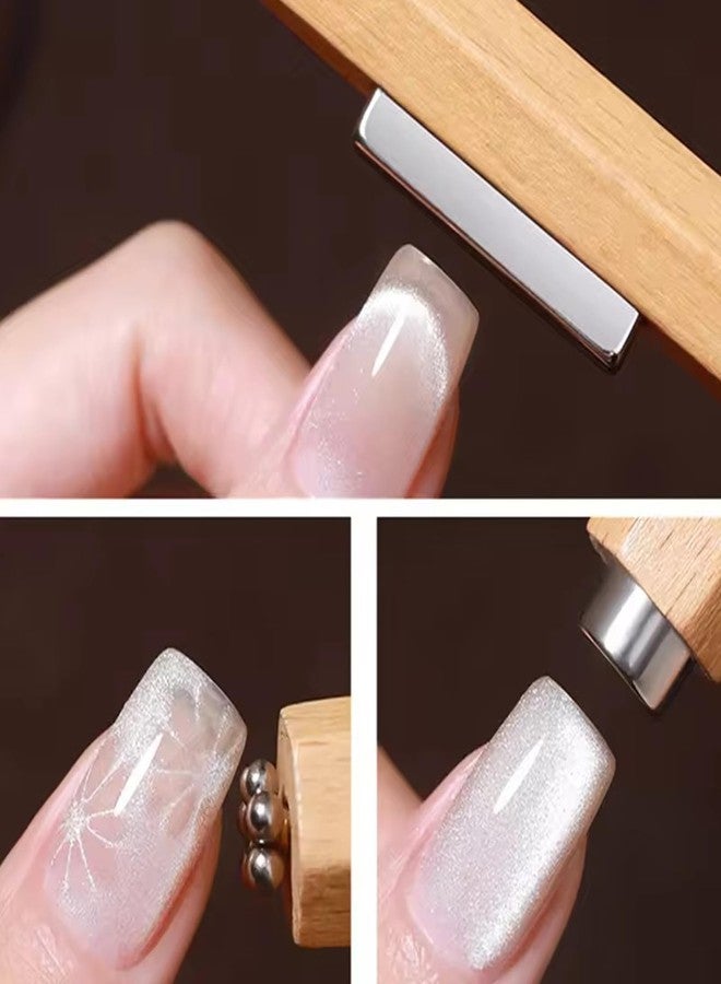 SILPECWEE 3 in 1 Nail Magnet - Hexagon, Multifunctional Cat Eye Magnet for Nails Gel Nail Polish Magnet Stick Wooden Magnetic Nail Polish Tools for Cat Eye Nail Art Design - Image 4