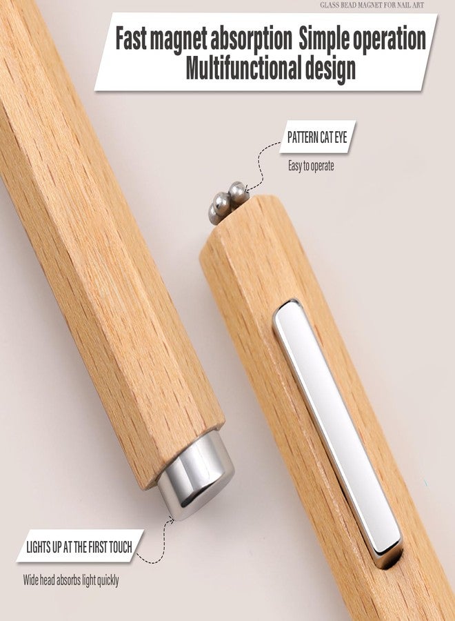 SILPECWEE 3 in 1 Nail Magnet - Hexagon, Multifunctional Cat Eye Magnet for Nails Gel Nail Polish Magnet Stick Wooden Magnetic Nail Polish Tools for Cat Eye Nail Art Design - Image 3