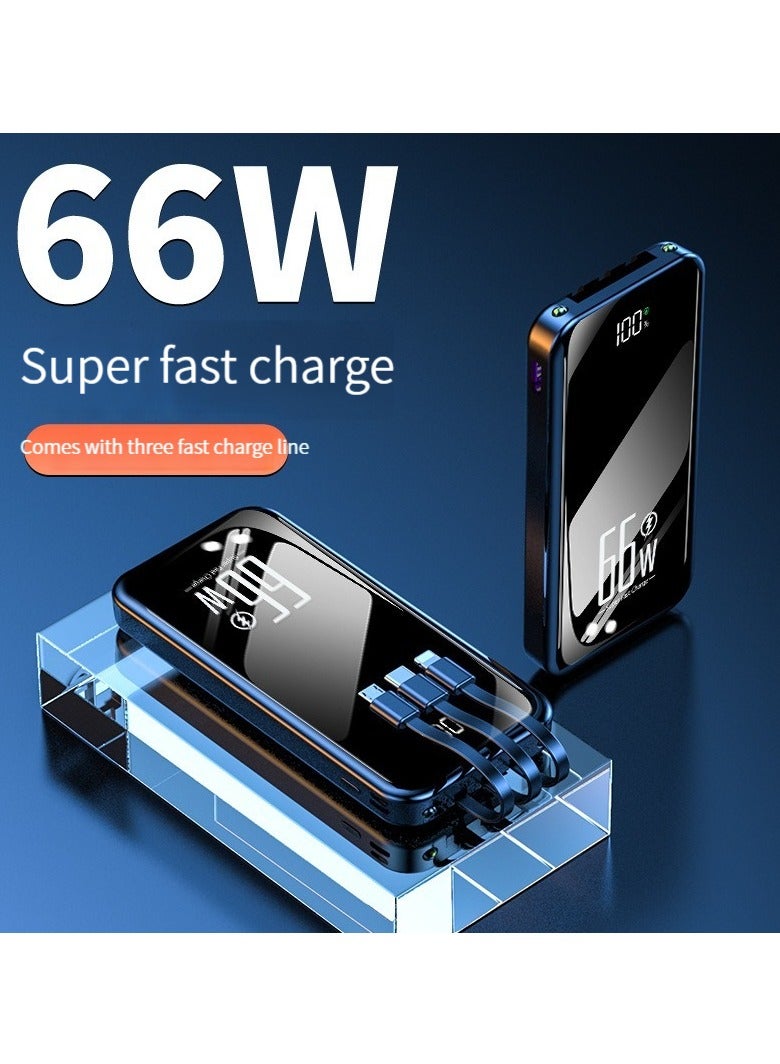66W super fast charging digital display power bank 10000mAh large capacity two-way fast charging power bank black - Image 1