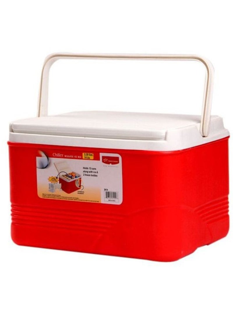 PRINCEWARE 14-Litre Ice Box Thermo insulated Picnic Cool Box-Thermo Keeper Container Expanded Cooler Fishing Ice Box-Red - Image 1