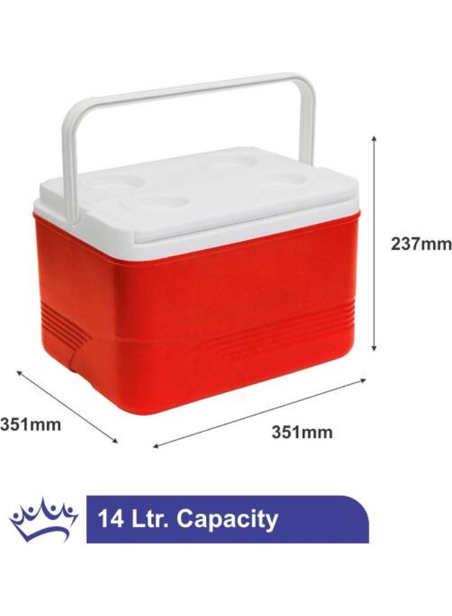 PRINCEWARE 14-Litre Ice Box Thermo insulated Picnic Cool Box-Thermo Keeper Container Expanded Cooler Fishing Ice Box-Red - Image 3