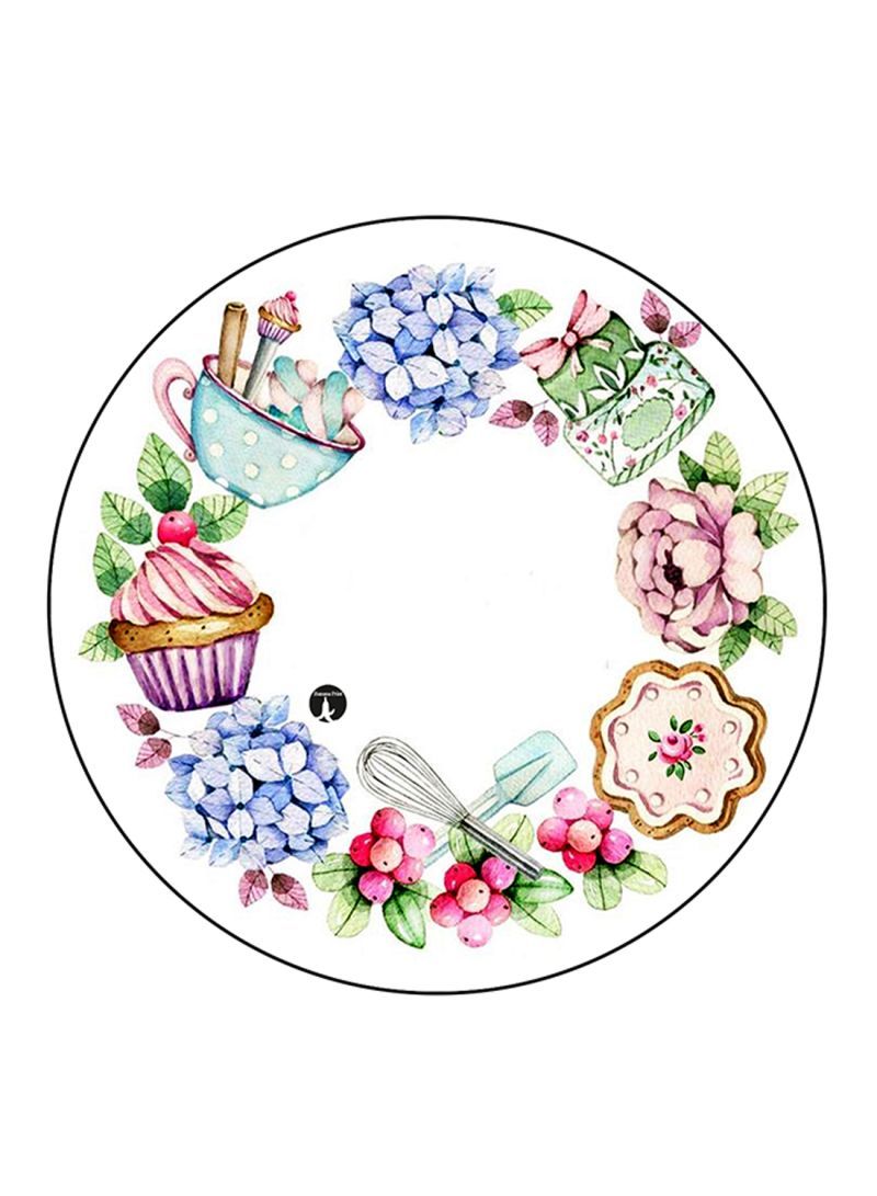 RKN Food Printed Large Round Pin Badge Multicolour - Image 1