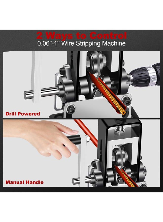EXKRAEFT Manual Wire Stripping Machine Gauge Wire 0.06-1'', Scrapping Copper Wire Stripper with Replacement Blades, Drill Powered Hand Crank Wire Stripper Tool for Scrap Copper Recycling - Image 3