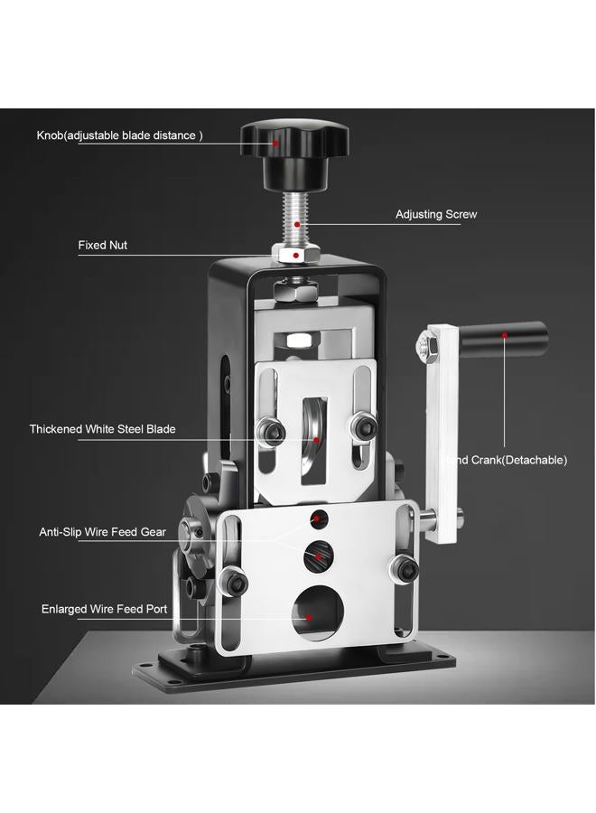 EXKRAEFT Manual Wire Stripping Machine Gauge Wire 0.06-1'', Scrapping Copper Wire Stripper with Replacement Blades, Drill Powered Hand Crank Wire Stripper Tool for Scrap Copper Recycling - Image 4