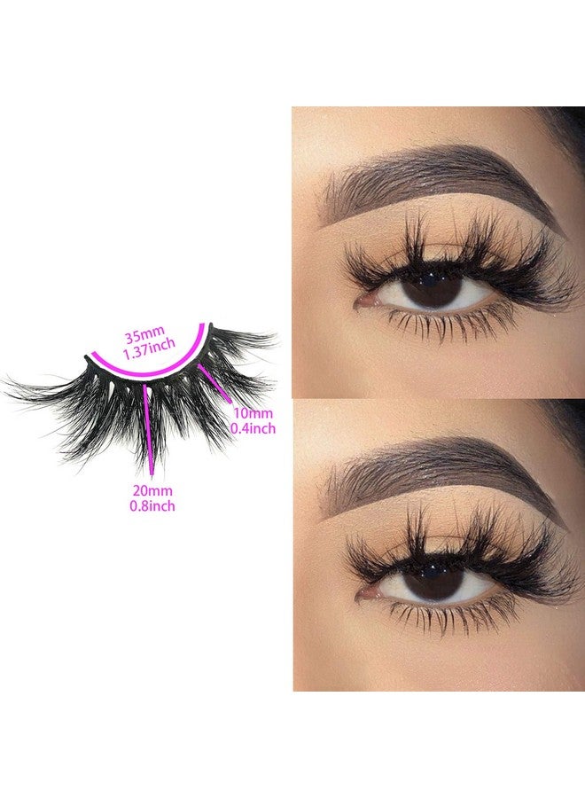 mikiwi Mink Lashes Mikiwi 3 Pairs Eyelashes D384 3 Real Mink Eyelashes Fluffy Mink Lashes Thick Handmade Full Strip Lashes Cruelty Free Luxury Makeup Dramatic Lashes 20Mm 3D Mink Lashes - Image 5