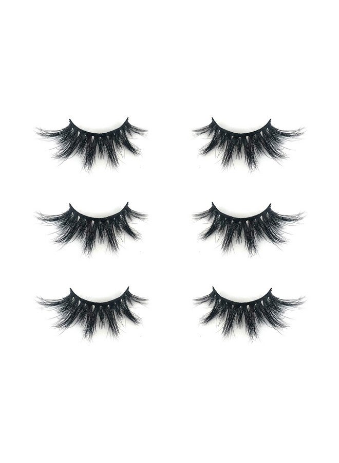 mikiwi Mink Lashes Mikiwi 3 Pairs Eyelashes D384 3 Real Mink Eyelashes Fluffy Mink Lashes Thick Handmade Full Strip Lashes Cruelty Free Luxury Makeup Dramatic Lashes 20Mm 3D Mink Lashes - Image 3