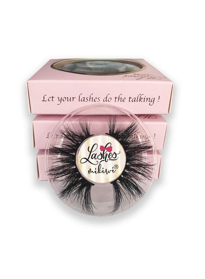 mikiwi Mink Lashes Mikiwi 3 Pairs Eyelashes D384 3 Real Mink Eyelashes Fluffy Mink Lashes Thick Handmade Full Strip Lashes Cruelty Free Luxury Makeup Dramatic Lashes 20Mm 3D Mink Lashes - Image 2