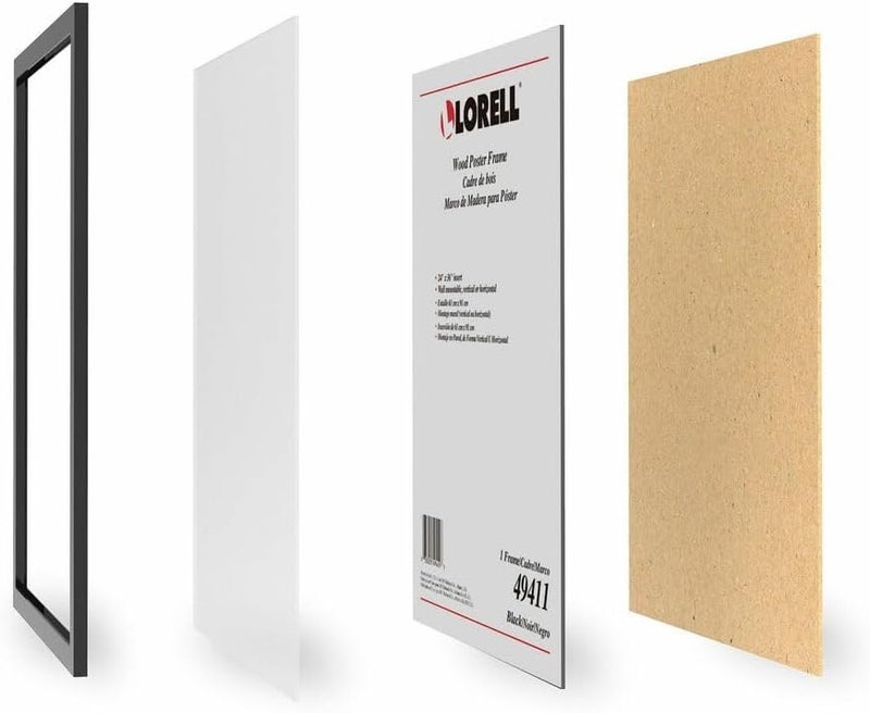 Lorell Poster Frame, 24" x 36", Wood, Black - Image 4