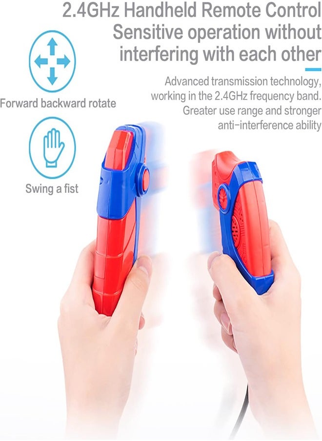 Somatosensory Action Robot – Dual Interactive Play Set with Lights, Music & Motion Controllers – Red & Blue Robots for Kids – Fun Family Activity Toy