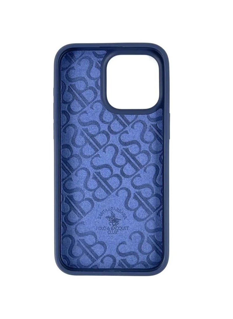 SANTA BARBARA POLO & RACQUET CLUB - Santa Barbara Polo & Racquet Club Retro Embroidery Shockproof Protective Phone Case for iPhone 15 Pro – Premium PU Leather, Soft TPU Frame, Slim Fit, Raised Edge Screen & Camera Guard, Elegant Slim Design – Thinker - Image 1